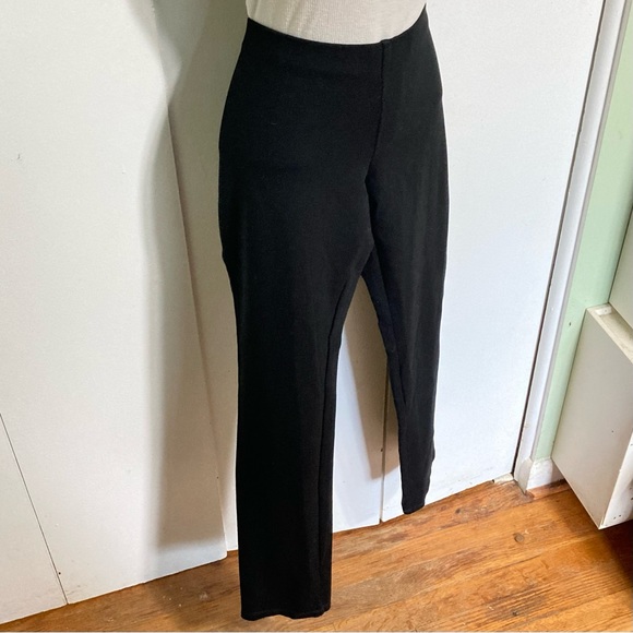 EILEEN FISHER Stretch Pants Straight Leg Elastic Waist Black Women Small Petite - Picture 4 of 8